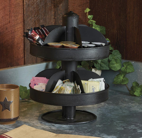 Lazy Susan 2 Tier Organizer Black-Lange General Store