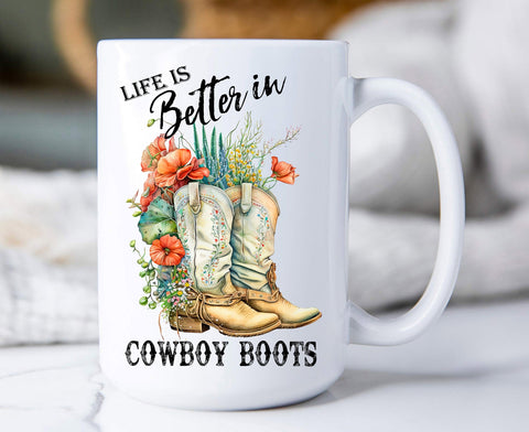 Life Is Better in Cowboy Boots Mug-Lange General Store