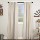 Market Place Blue Grain Sack Stripe Long Panel Curtains-Lange General Store