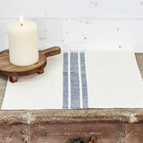 Market Place Blue Grain Sack Stripe Tablemat Set of 2-Lange General Store