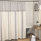 Market Place Blue Stripe Shower Curtain-Lange General Store