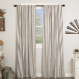 Market Place Blue Ticking Stripe Long Panel Curtains-Lange General Store