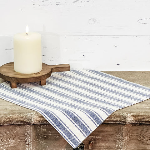 Market Place Blue Ticking Stripe Tablemat Set of 2-Lange General Store