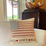 Market Place Red Flag Patch Pillow Cover-Lange General Store