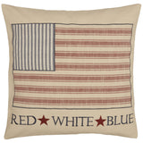 Market Place Red Flag Patch Pillow Cover-Lange General Store