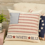 Market Place Red Flag Patch Pillow Cover-Lange General Store