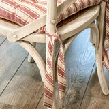 Market Place Red Ticking Stripe Chair Pad-Lange General Store