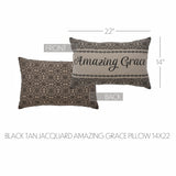 Medallion Black Tan Jacquard Amazing Grace Pillow-Lange General Store