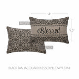 Medallion Black Tan Jacquard Blessed Pillow-Lange General Store