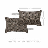 Medallion Black Tan Jacquard Pillow-Lange General Store