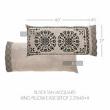 Medallion Black Tan Jacquard Pillow Cases-Lange General Store