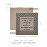Medallion Black Tan Jacquard Quilted Lap Throw-Lange General Store