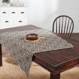 Medallion Black Tan Jacquard Indoor/Outdoor Table Toppers - Lange General Store