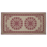 Medallion Burgundy Tan Jacquard Bath Mats