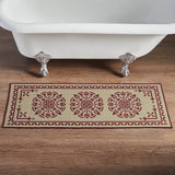 Medallion Burgundy Tan Jacquard Bath Mats
