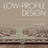 Medallion Burgundy Tan Jacquard Bath Mats