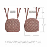 Medallion Burgundy Tan Jacquard Chair Pad