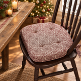Medallion Burgundy Tan Jacquard Chair Pad Christmas lifestyle image