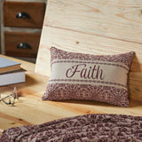Medallion Burgundy Tan Jacquard Faith Pillow