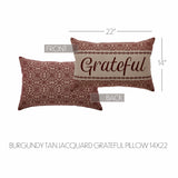 Medallion Burgundy Tan Jacquard Grateful Pillow