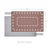 Medallion Burgundy Tan Jacquard Indoor/Outdoor Rug Collection - Rectangle-Lange General Store