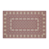 Medallion Burgundy Tan Jacquard Indoor/Outdoor Rug Collection - Rectangle-Lange General Store