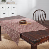 Medallion Burgundy Tan Jacquard Indoor/Outdoor Table Toppers-Lange General Store