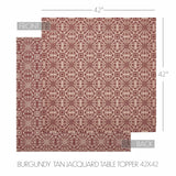 Medallion Burgundy Tan Jacquard Indoor/Outdoor Table Toppers-Lange General Store