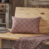 Medallion Burgundy Tan Jacquard Pillow 14x22