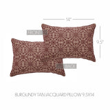 Medallion Burgundy Tan Jacquard Pillow 9.5x14