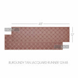 Medallion Burgundy Tan Jacquard Table Runners-Lange General Store