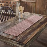 Medallion Burgundy Tan Jacquard Table Runners-Lange General Store