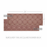 Medallion Burgundy Tan Jacquard Table Runners-Lange General Store