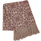 Medallion Burgundy Tan Jacquard Woven Throw-Lange General Store