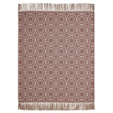 Medallion Burgundy Tan Jacquard Woven Throw-Lange General Store