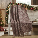 Medallion Burgundy Tan Jacquard Woven Throw-Lange General Store