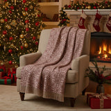 Medallion Burgundy Tan Jacquard Woven Throw-Lange General Store