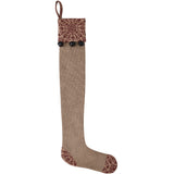 Medallion Burgundy Tan Primitive Stocking