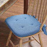 Medium Blue Solid Chambray Weave Chair Pad-Lange General Store