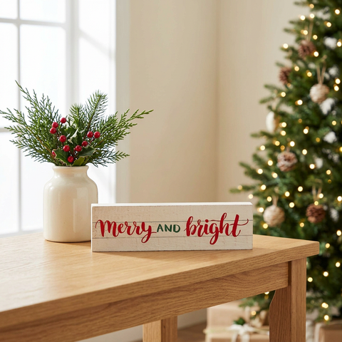 Merry and Bright Block Sign square lifestyle image