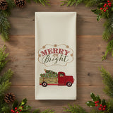 Merry and Bright Truck Dishtowel-Lange General Store