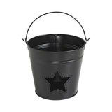 Metal Bucket w/Star Cutout Black-Lange General Store