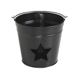 Metal Bucket w/Star Cutout Black-Lange General Store