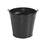 Metal Bucket w/Star Cutout Black-Lange General Store