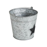 Metal Bucket w/Star Cutout Galvanized-Lange General Store