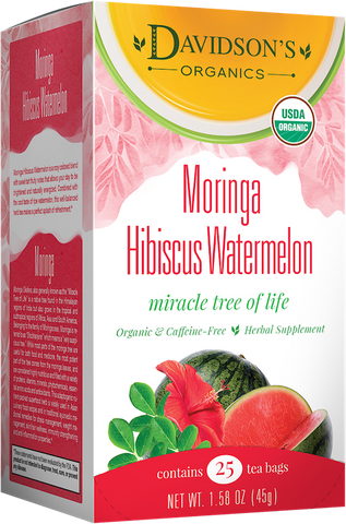 Moringa Hibiscus Watermelon Organic Tea 25 Bag Box-Lange General Store