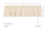 Muslin Ruffled Unbleached Natural Valance