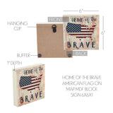 My Country Home Of The Brave American Flag On Map Block Sign-Lange General Store