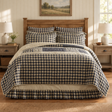 My Country Navy & Khaki Quilt in a farmhouse bedroom