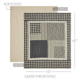 My Country Navy & Khaki Quilted Throw-Lange General Store